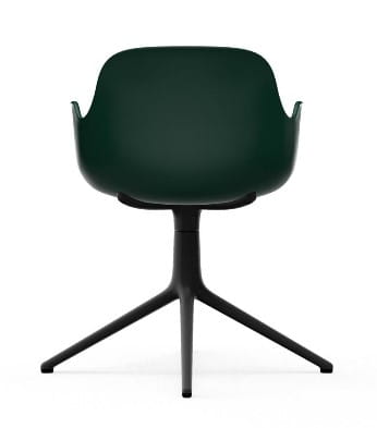 NORMANN COPENHAGEN krzesło obrotowe z podłokietnikami FORM SWIVEL 4L czarne/zielone