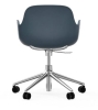 NORMANN COPENHAGEN krzesło na kółkach z regulacją wysokości z podłokietnikami FORM SWIVEL 5W aluminium/niebieskie