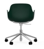 NORMANN COPENHAGEN krzesło na kółkach z regulacją wysokości z podłokietnikami FORM SWIVEL 5W aluminium/zielone