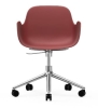NORMANN COPENHAGEN krzesło na kółkach z regulacją wysokości z podłokietnikami FORM SWIVEL 5W aluminium/czerwone