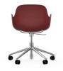 NORMANN COPENHAGEN krzesło na kółkach z regulacją wysokości z podłokietnikami FORM SWIVEL 5W aluminium/czerwone