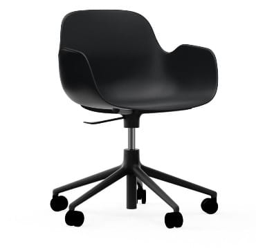 NORMANN COPENHAGEN krzesło na kółkach z regulacją wysokości z podłokietnikami FORM SWIVEL 5W czarne