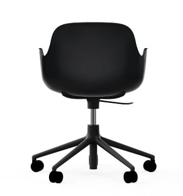 NORMANN COPENHAGEN krzesło na kółkach z regulacją wysokości z podłokietnikami FORM SWIVEL 5W czarne