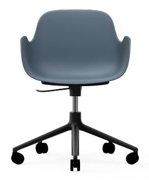 NORMANN COPENHAGEN krzesło na kółkach z regulacją wysokości z podłokietnikami FORM SWIVEL 5W czarne/niebieskie