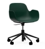 NORMANN COPENHAGEN krzesło na kółkach z regulacją wysokości z podłokietnikami FORM SWIVEL 5W czarne/zielone