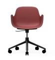 NORMANN COPENHAGEN krzesło na kółkach z regulacją wysokości z podłokietnikami FORM SWIVEL 5W czarne/czerwone
