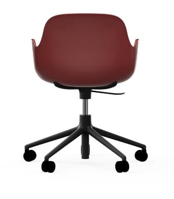 NORMANN COPENHAGEN krzesło na kółkach z regulacją wysokości z podłokietnikami FORM SWIVEL 5W czarne/czerwone