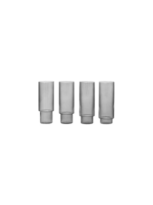 FERM LIVING szklanka RIPPLE LONG dymiona zestaw 4 sztuk