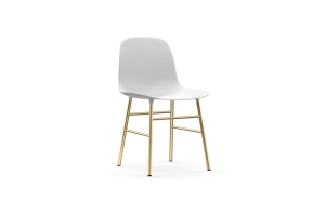 NORMANN COPENHAGEN krzesło FORM STEEL mosiądz / białe