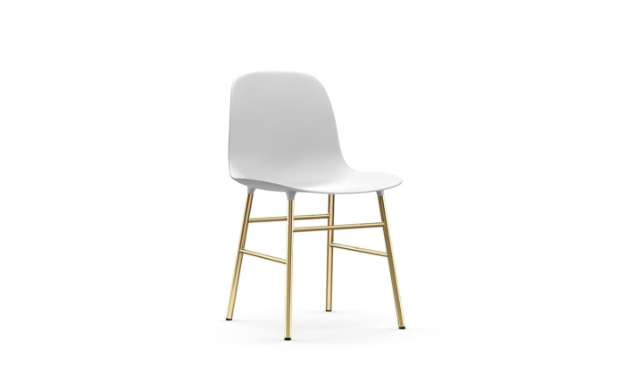 NORMANN COPENHAGEN krzesło FORM STEEL mosiądz/białe