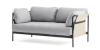 HAY sofa CAN 2-osobowa czarna stal/naturalna tkanina