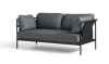 HAY sofa CAN 2-osobowa czarna stal/czarna tkanina
