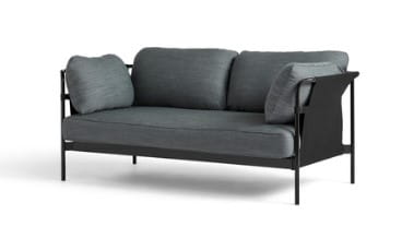HAY sofa CAN 2-osobowa czarna stal/czarna tkanina