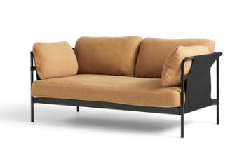 HAY sofa CAN 2-osobowa czarna stal/czarna tkanina