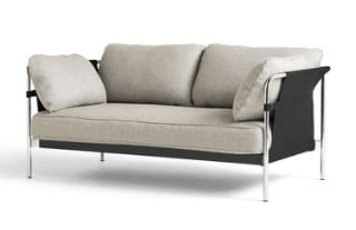 HAY sofa CAN 2-osobowa chrom/czarna tkanina