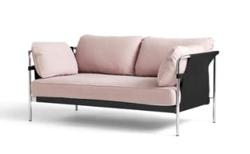 HAY sofa CAN 2-osobowa chrom/czarna tkanina
