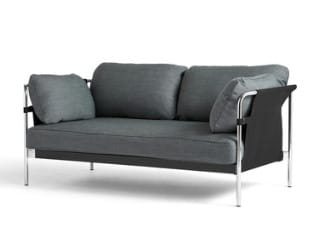 HAY sofa CAN 2-osobowa chrom/czarna tkanina