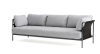HAY sofa CAN 3-osobowa czarna stal/czarna tkanina