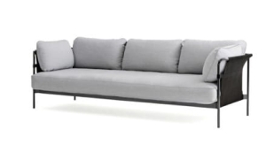 HAY sofa CAN 3-osobowa czarna stal, różne tapicerki
