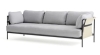 HAY sofa CAN 3-osobowa czarna stal/naturalna tkanina