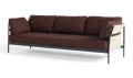 HAY sofa CAN 3-osobowa czarna stal/naturalna tkanina