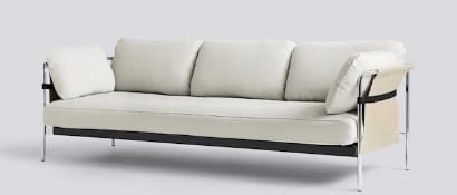 HAY sofa CAN 3-osobowa chrom/naturalna tkanina