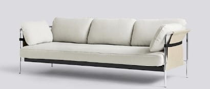 HAY sofa CAN 3-osobowa chrom/naturalna tkanina