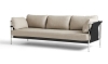 HAY sofa CAN 3-osobowa chrom/czarna tkanina