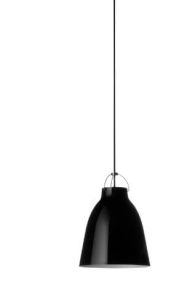 FRITZ HANSEN lampa wisząca CARAVAGGIO czarna z czarnym kablem, różne rozmiary