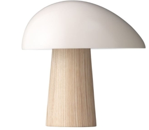 FRITZ HANSEN lampa stołowa NIGHT OWL biała drewniana podstawa