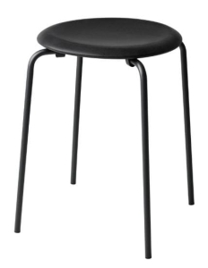 FRITZ HANSEN stołek DOT czarna skóra