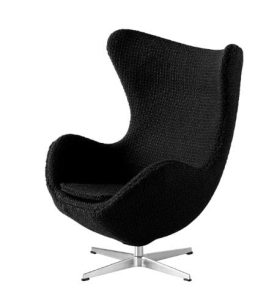 FRITZ HANSEN fotel miniaturka MINIATURE EGG czarny