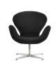 FRITZ HANSEN fotel miniaturka MINIATURE SWAN czarna