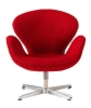 FRITZ HANSEN fotel miniaturka MINIATURE SWAN czerwona