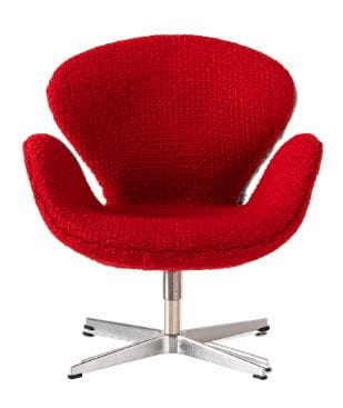 FRITZ HANSEN fotel miniaturka MINIATURE SWAN czerwona