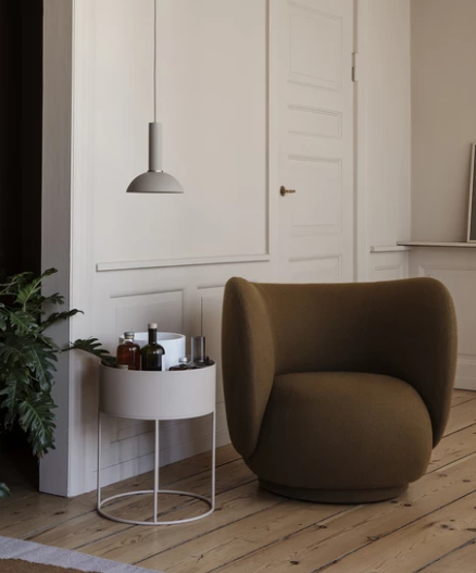 FERM LIVING doniczka/pojemnik/stolik PLANT BOX ROUND kaszmirowy
