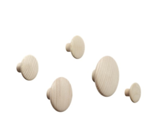 MUUTO wieszak THE DOTS dąb zestaw 5 sztuk