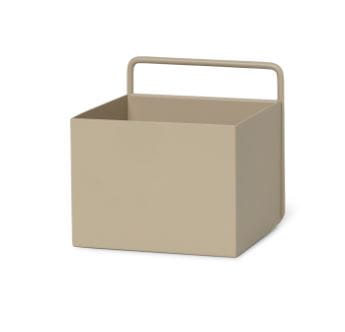 FERM LIVING doniczka/pojemnik ścienny WALL BOX SQUARE kaszmirowy piaskowy