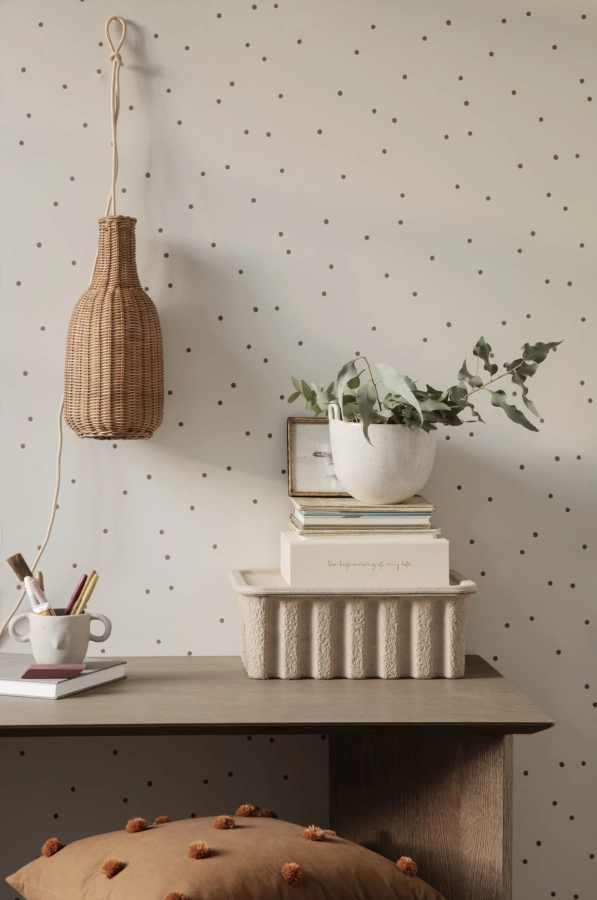 FERM LIVING tapeta DOT biała