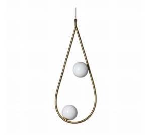 PHOLC lampa wisząca PEARLS 65 mosiądz / mleczne szkło