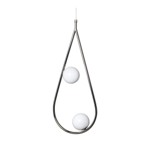PHOLC lampa wisząca PEARLS 65 nikiel / mleczne szkło