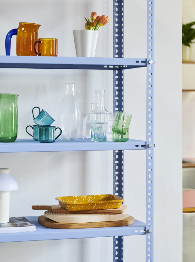 HAY Shelving Unit dusty blue_Jug S amber_Iris Vase grey_Borosilicate Cup aqua_PC Portable cream white (1).jpg