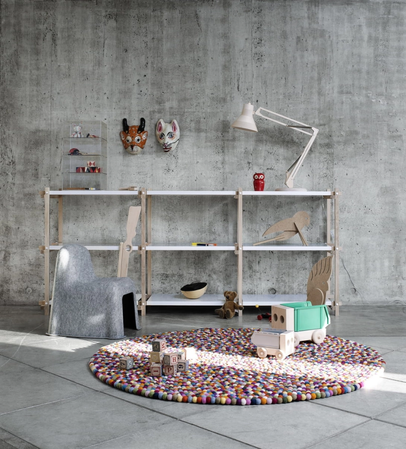 Woody Low white shelf oak frame_Pinocchio multi colour_Little Nobody light grey.jpg