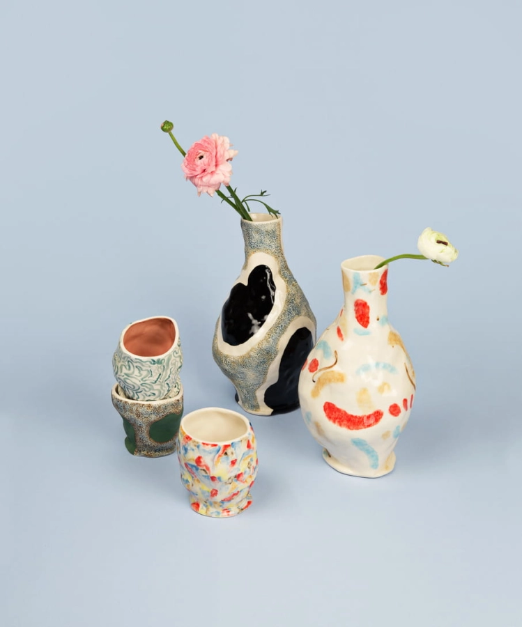 Jessica Hans Vase glossy cow miro_Jessica Hans Mug green cow melting pot sherbet.jpg