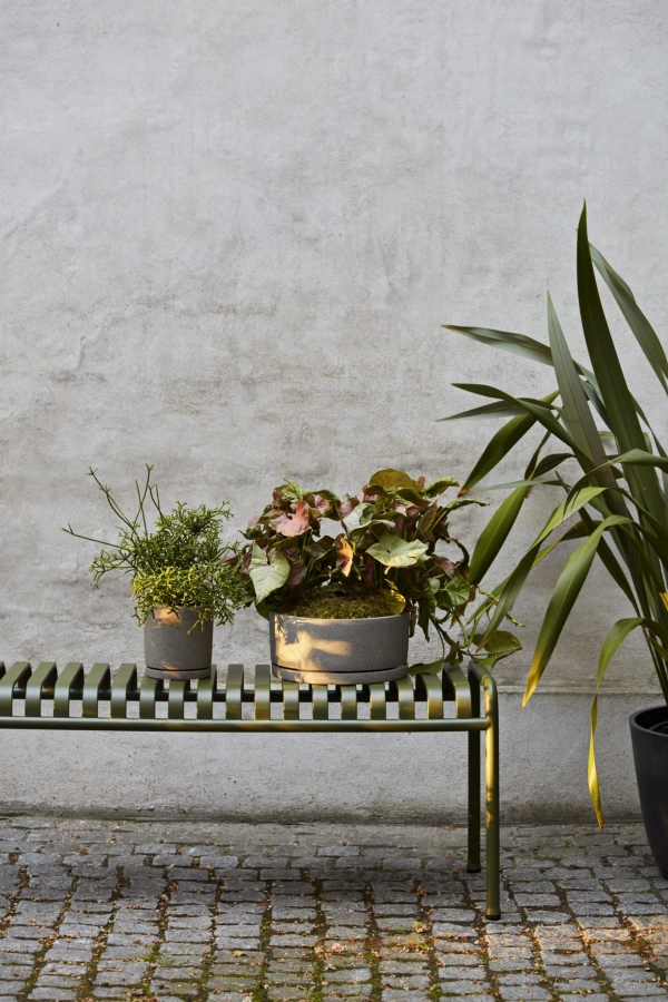 Palissade Bench olive_Plant Pot XL grey_Plant Pot L grey.jpg