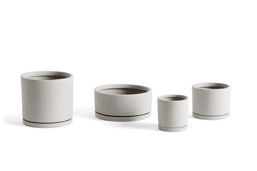 Plant Pot with Saucer grey family.jpg