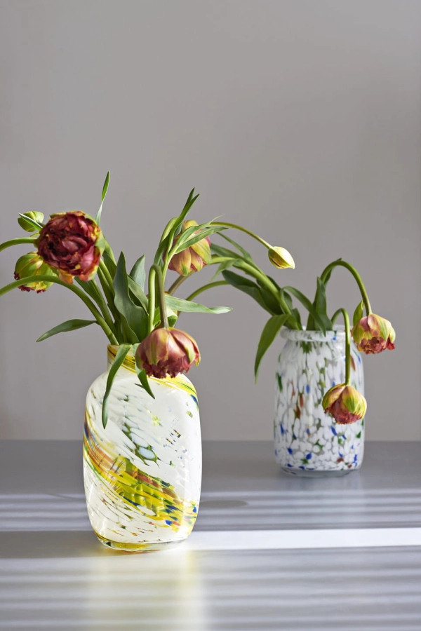 Splash Vase Round lemon swirl_Splash Vase Roll Neck white dot.jpg