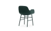 NORMANN COPENHAGEN krzesło z podłokietnikami FORM stal/zielone