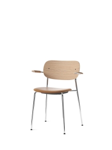 AUDO COPENHAGEN krzesło z podłokietnikami CO tapicerowane siedzisko naturalny dąb / chrom 