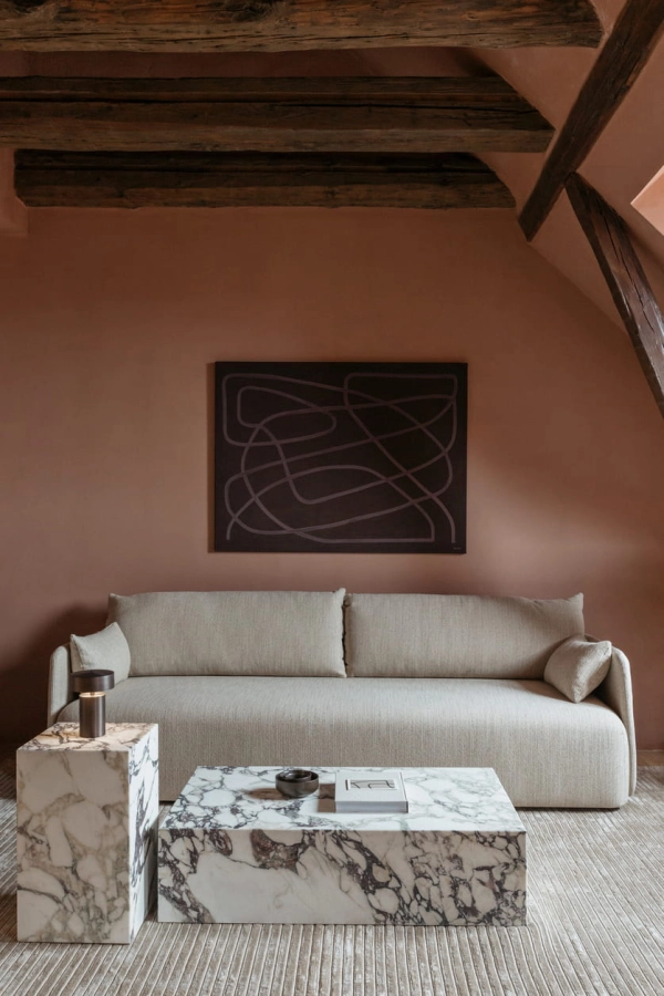 MENU stolik kawowy PLINTH LOW marmur rose